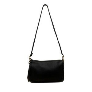 Coach Women’s Black Leather Detachable Strap Classic Crossbody Shoulder Bag